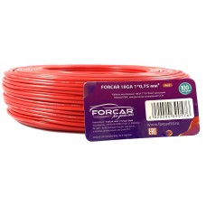 FORCAR 18GA 1*0,75мм2 (Red) монтажный кабель красный , ССА, 100м.