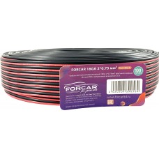 FORCAR 18GA 2*0,75мм2 (Red+Black) монтажный кабель красный+черный, ССА, 100м.