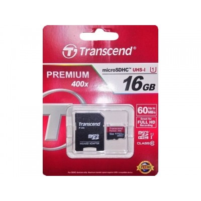 MicroSD card 16GB TRANSCEND ( 90 МБ/с, UHS-I U-1)