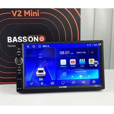 Андроид магнитола 7" Basson V2 Mini 3+32 (экран 7", крутилки, 4 ядра)