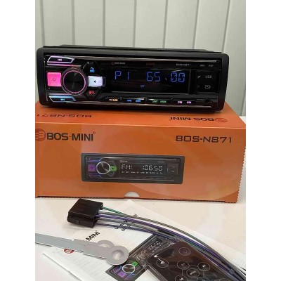 Магнитола 1DIN Bos-Mini N-871 с Bluetooth 5.1, 4x60W и DSP процессором, 6 выходов RCA,